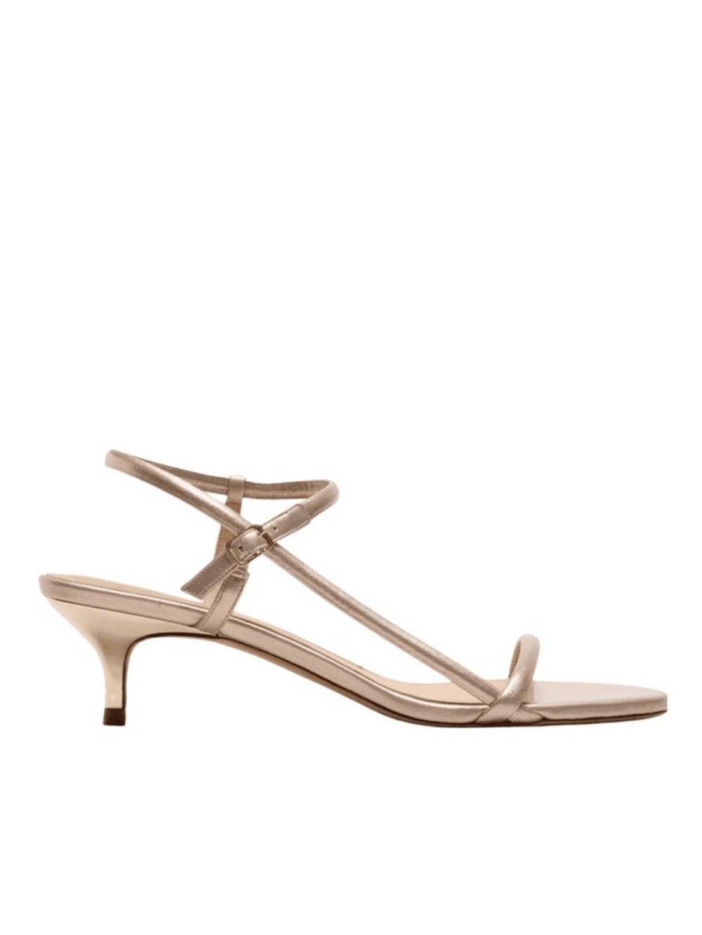 Banana Republic Metallic Strappy Kitten Heel Sandals Italian leather